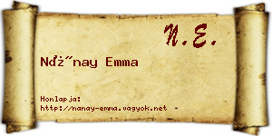 Nánay Emma névjegykártya